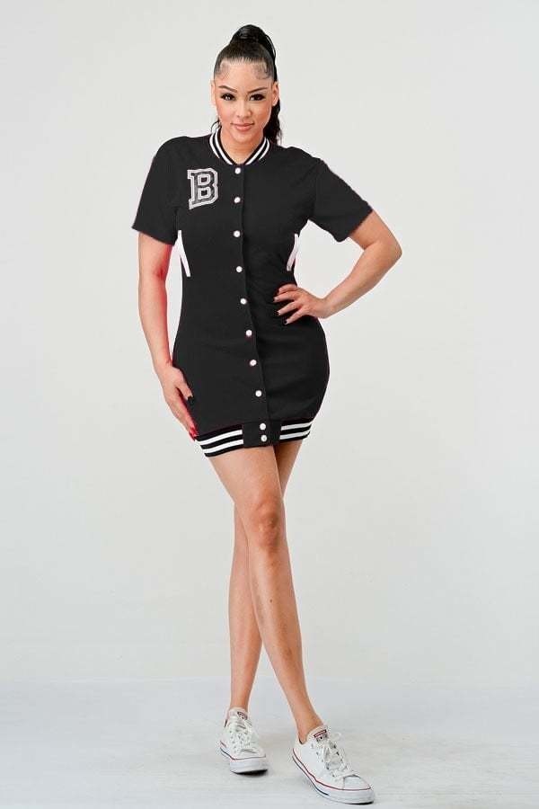 Game Night Varsity Dress Also Available In Green
